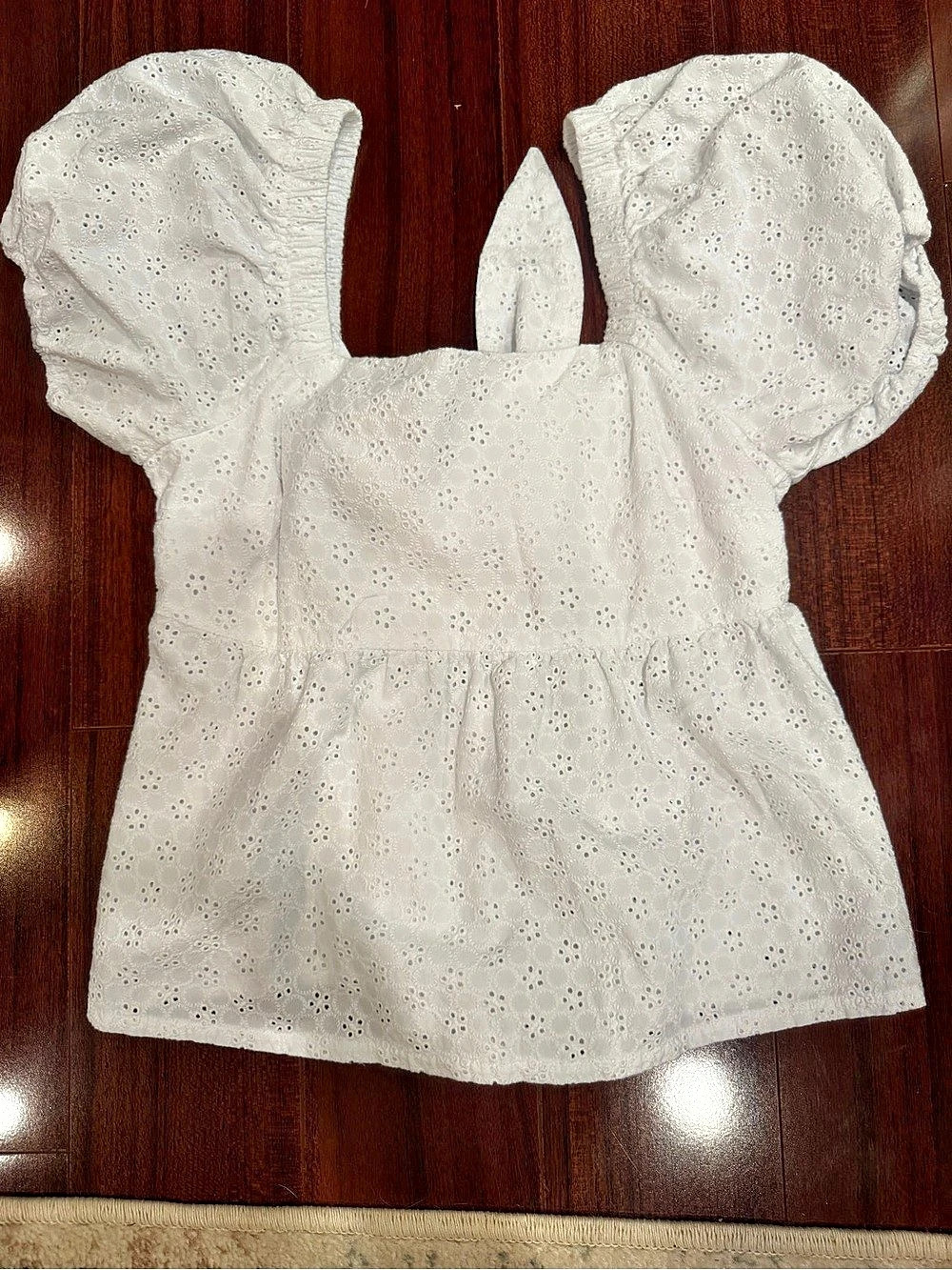 Posh Peanut White Eyelet Blouse